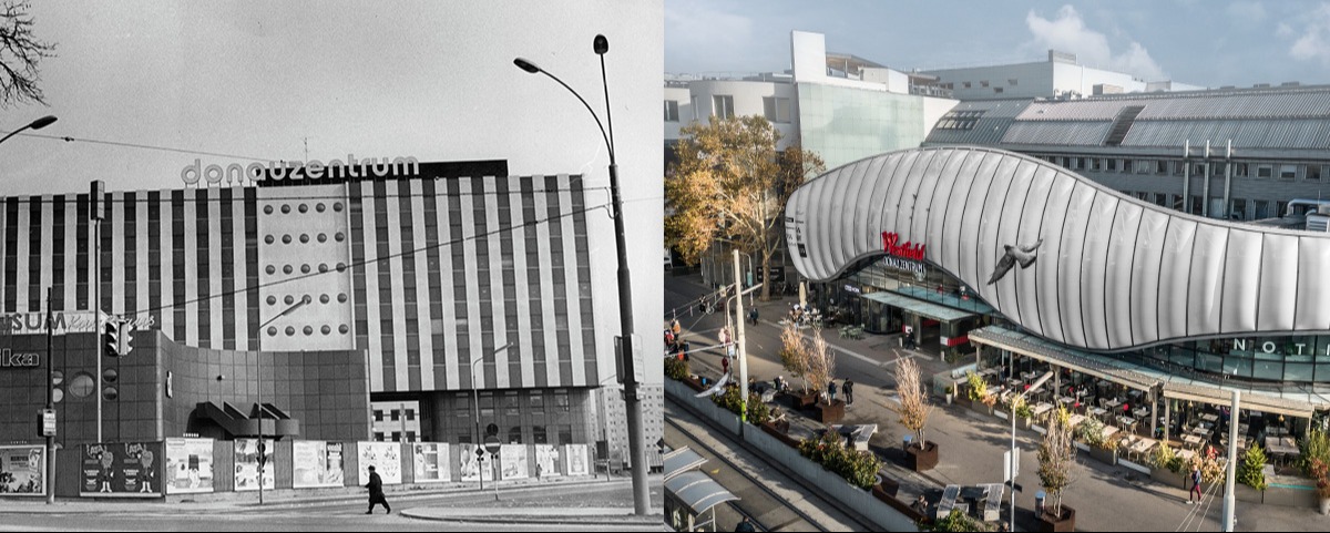 Westfield Donau Zentrum vor 50 Jahren und heute