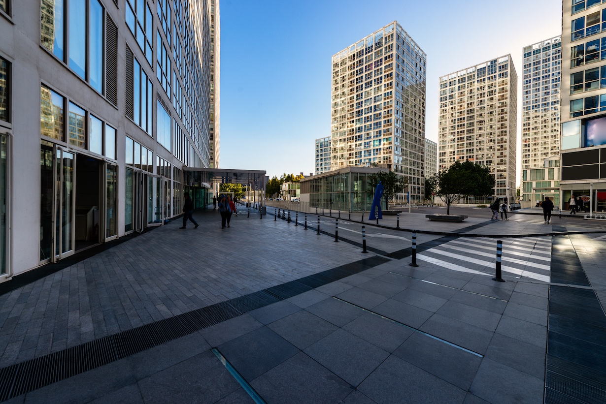 Büroberzirk in einer europäischen Stadt