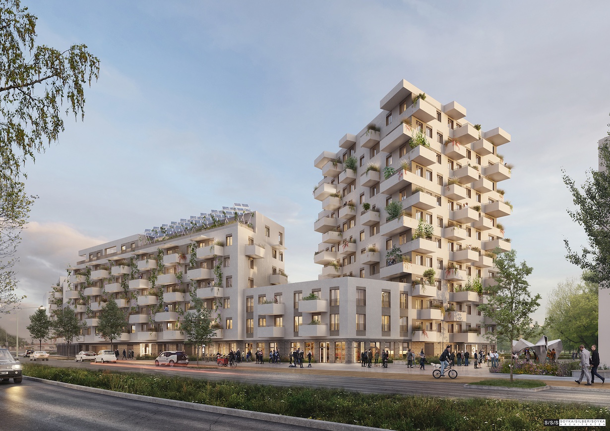 Neubau mit alternativen Energieversorgungsanlagen in der Donaustadtstraße 37.