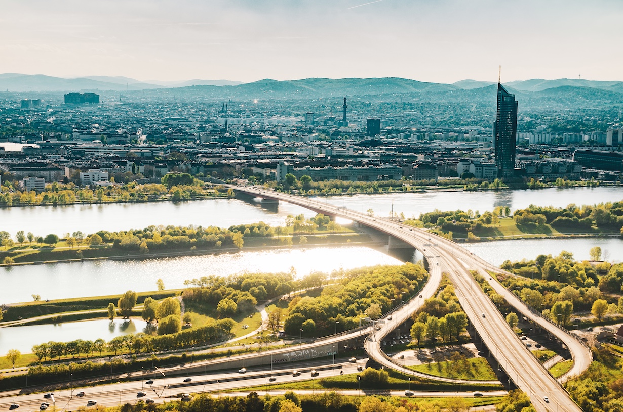 Panoramablick auf Wien von oben