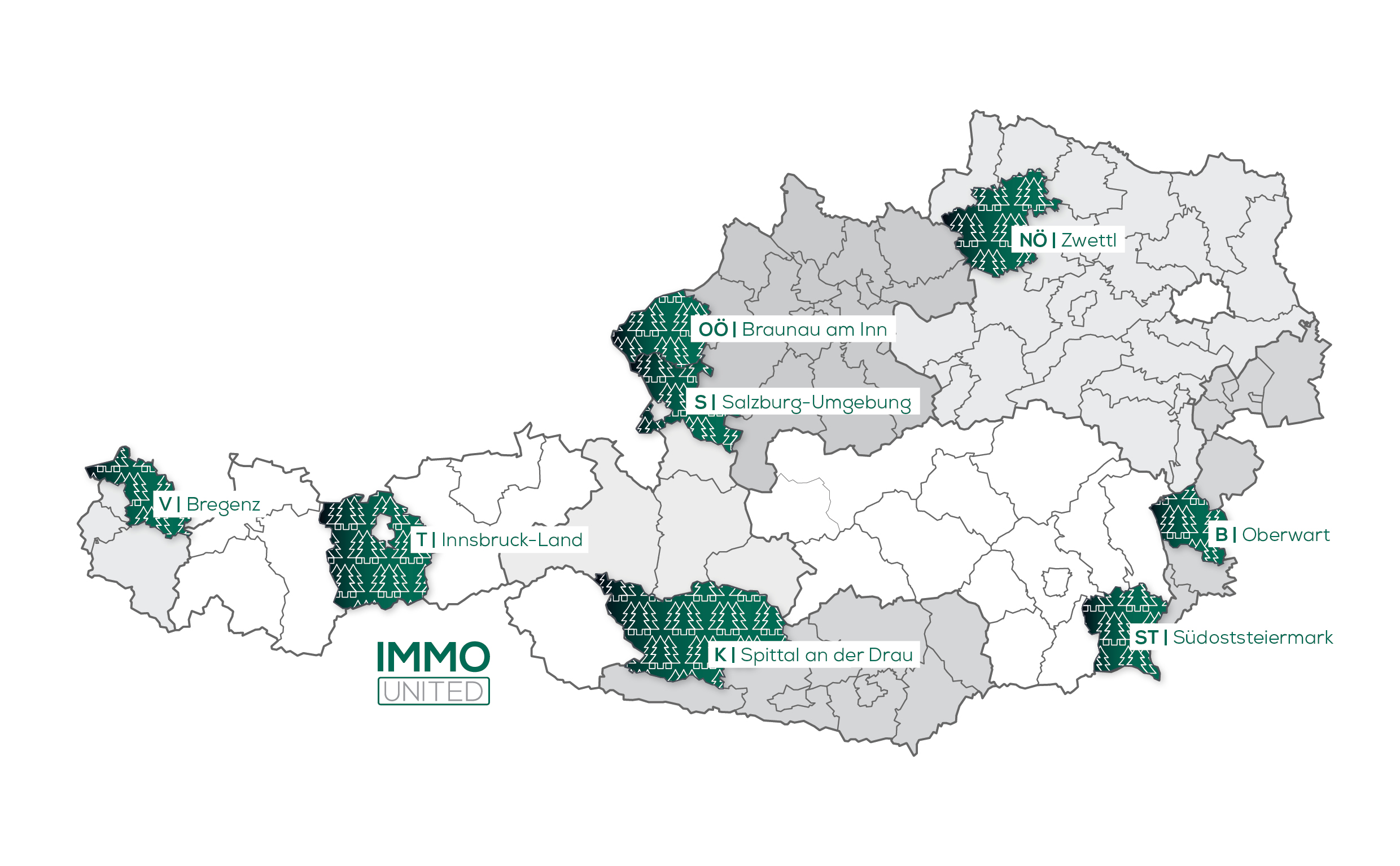 Anzahl Transaktionen Waldflächen 2025 auf Bezirksebene | Spitzenreiter pro Bundesland (nach absoluten Zahlen)