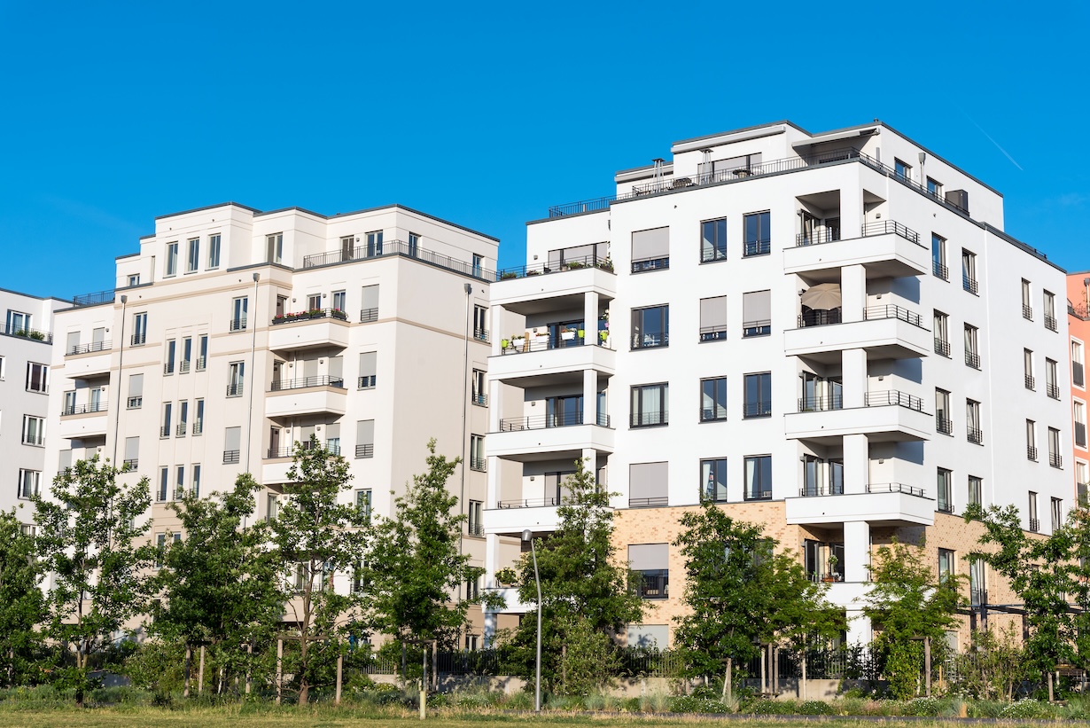 Ansicht eines Wohnhauses in Deutschland