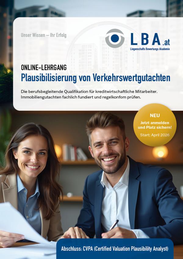 Online-Lehrgang der LBA für Banken setzt neuen Standard in der Plausibilisierung von Verkehrswertgutachten