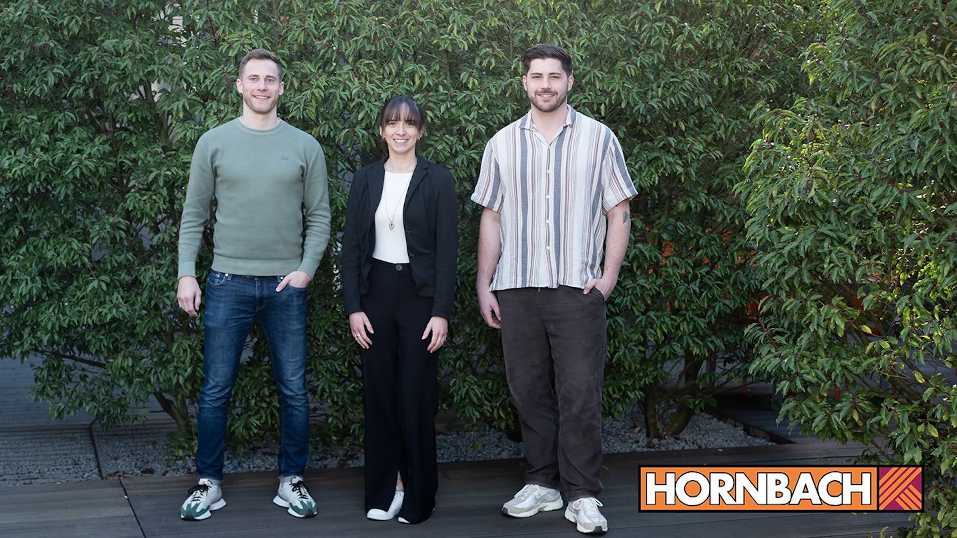 (v.l.n.r.): Steffen Wiegerling (Zertifizierung), Michelle Hechtmann (Zertifizierung) und Lukas Gerstle (Planung), HORNBACH