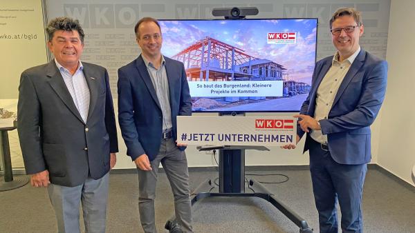 Ludwig Bresich, Fachgruppenobmann der Immobilien- und Vermögenstreuhänder, mit den Geschäftsführern der EXPLOREAL GmbH, Matthias Grosse und Alexander Bosak (v. l.).