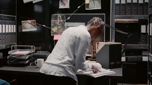 law agency detective reading criminal records in a 2023 11 08 23 10 33 utc