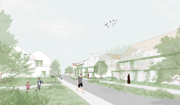Visualisierung Masterplan Wohnsiedlung Mautern a.d. Donau Shibukawa Eder Architects